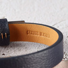 Leather Hidden Message Bracelet, Secret Message Bracelet for Him