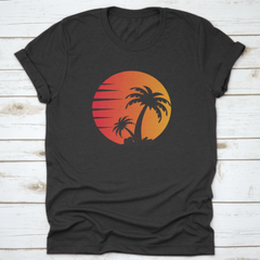 Palm Tree In A Beautiful Sunset, Beach Lover, Beach Logo, Palm Trees