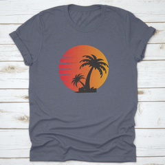 Palm Tree In A Beautiful Sunset, Beach Lover, Beach Logo, Palm Trees