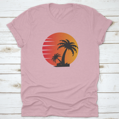 Palm Tree In A Beautiful Sunset, Beach Lover, Beach Logo, Palm Trees