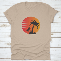 Palm Tree In A Beautiful Sunset, Beach Lover, Beach Logo, Palm Trees