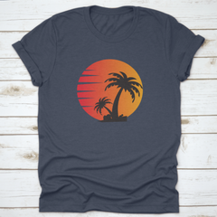 Palm Tree In A Beautiful Sunset, Beach Lover, Beach Logo, Palm Trees