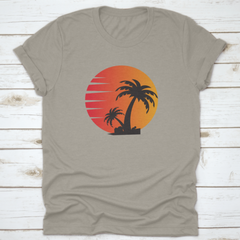 Palm Tree In A Beautiful Sunset, Beach Lover, Beach Logo, Palm Trees