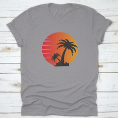 Palm Tree In A Beautiful Sunset, Beach Lover, Beach Logo, Palm Trees