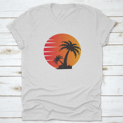 Palm Tree In A Beautiful Sunset, Beach Lover, Beach Logo, Palm Trees