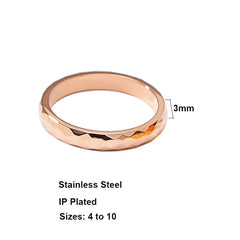 3mm Titanium Stainless Steel Rhombus Shape Ring Woman Geometric Jewelry V Grid Rose Gold Silver Color Size 4 To 10 New