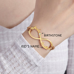 Mom Bracelet with Kids Names, Infinity Name Bracelet, Gift for Mom and