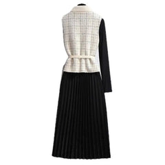 Autumn and Winter New Lapel Mink Vest Women's Wear Waist Sweater Vest Versatile Knitted Top