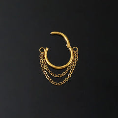 16G Stainless Steel Chain Conch Ear Piercing Hinged Clicker Segment Septum Ear Ring Cartilage Sleeper Earring Helix Piercing