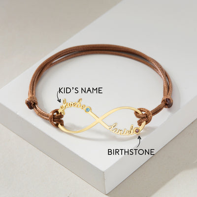 Mom Bracelet with Kids Names, Infinity Name Bracelet, Gift for Mom and