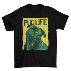 Cool t-shirt design that features a Serigraphy Dog qoute "PUG LIFE"