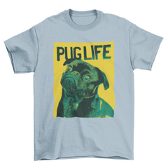 Cool t-shirt design that features a Serigraphy Dog qoute "PUG LIFE"