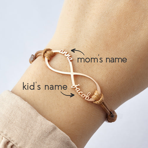 Mom Bracelet With Kids Names, Infinity Bracelet With ,Mom Jewelry